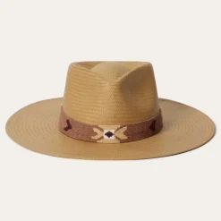 Stetson Sol Straw Fedora Sand Hot