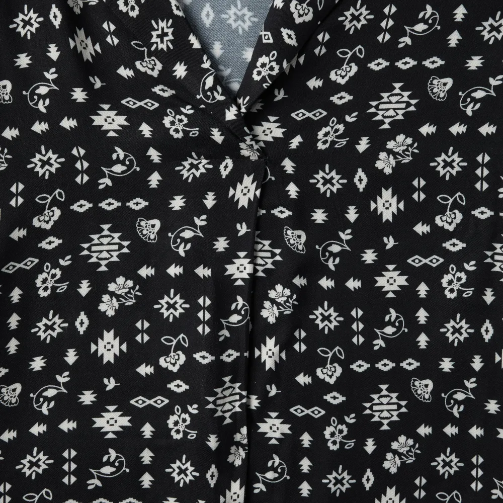 Stetson Southwestern Ditzy Print Blouse Black New