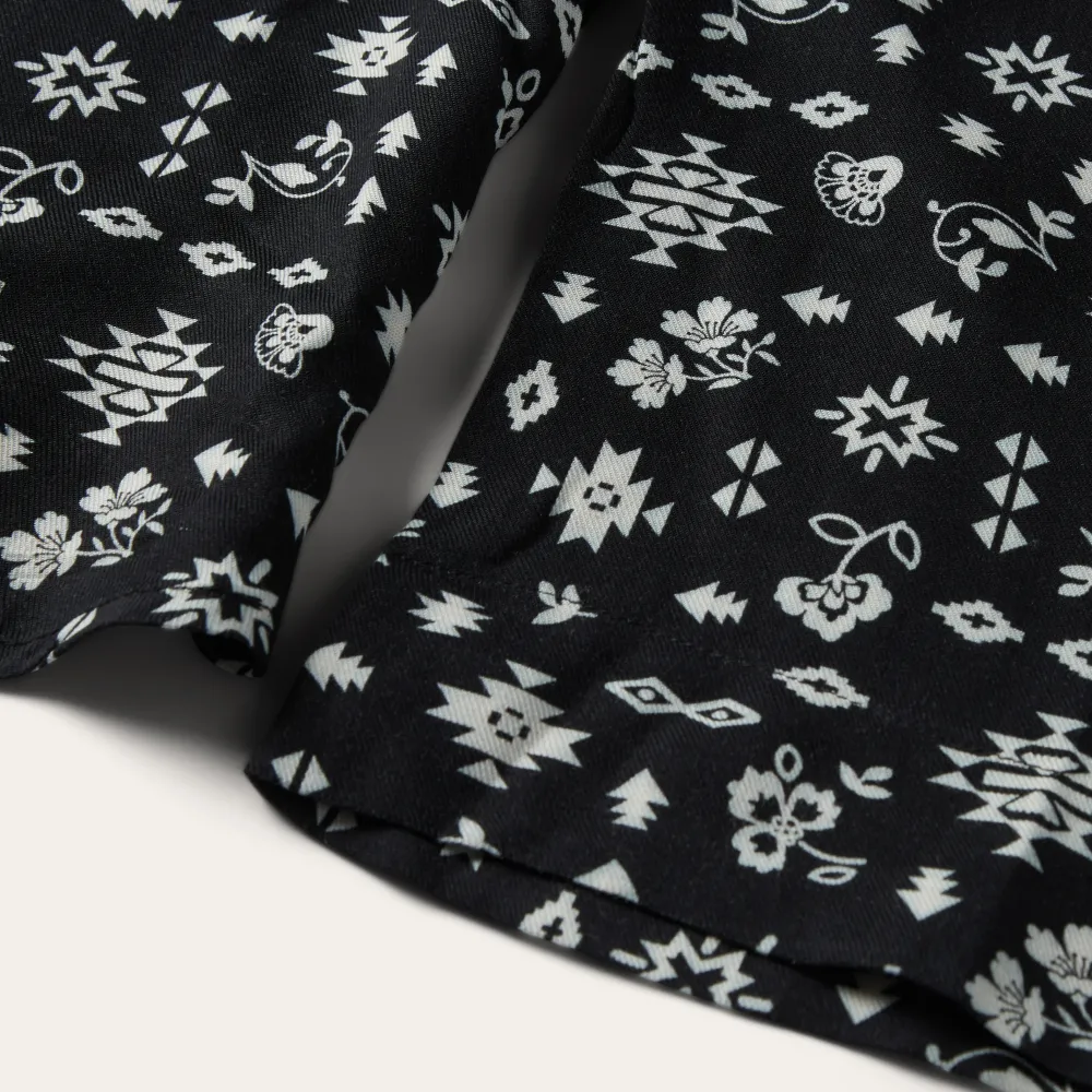 Stetson Southwestern Ditzy Print Blouse Black New