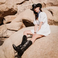 Stetson Star Distressed Cowboy Boot Black Best