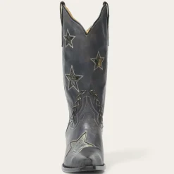 Stetson Star Distressed Cowboy Boot Black Best