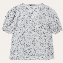 Stetson Stars Print Peasant Blouse White