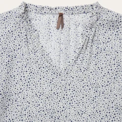 Stetson Stars Print Peasant Blouse White