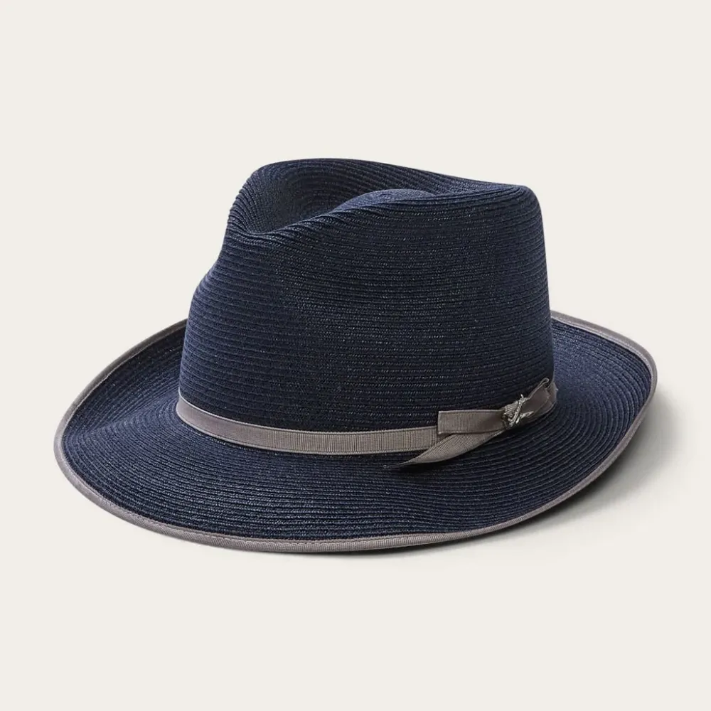 Stetson Stratoliner Hemp Fedora Navy Clearance
