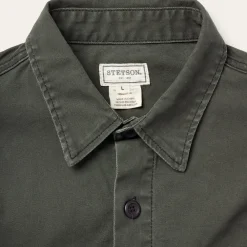 Stetson Stretch Canvas Jac-Shirt Green Discount