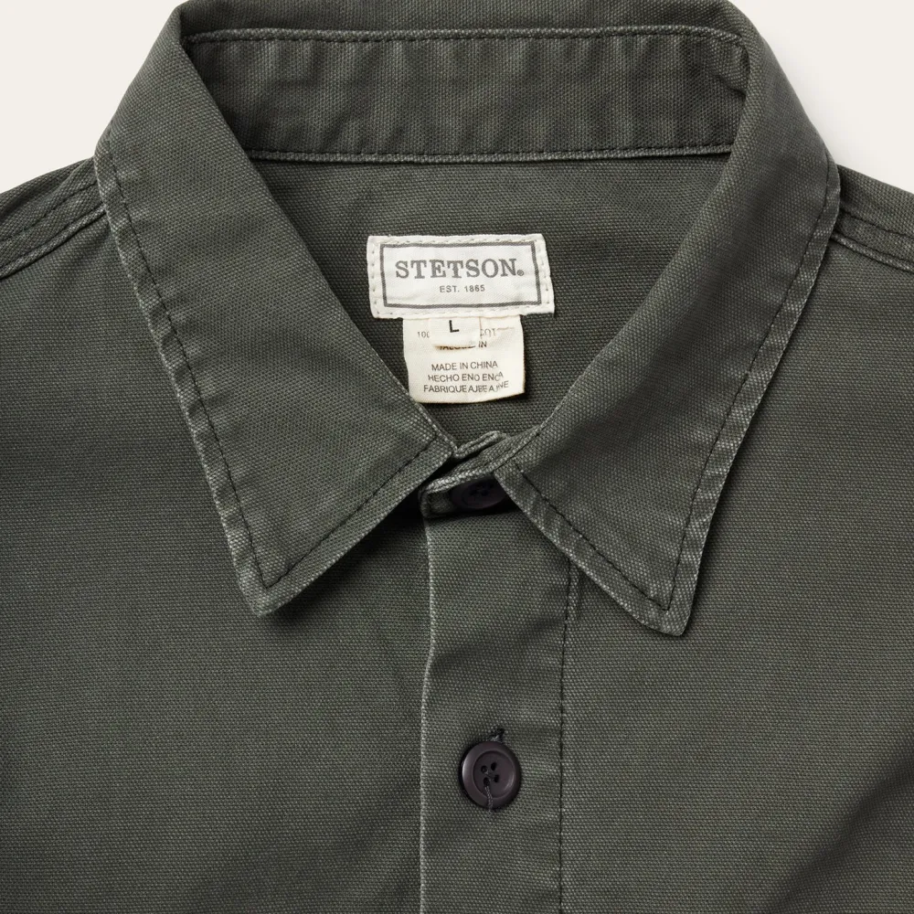 Stetson Stretch Canvas Jac-Shirt Green Discount