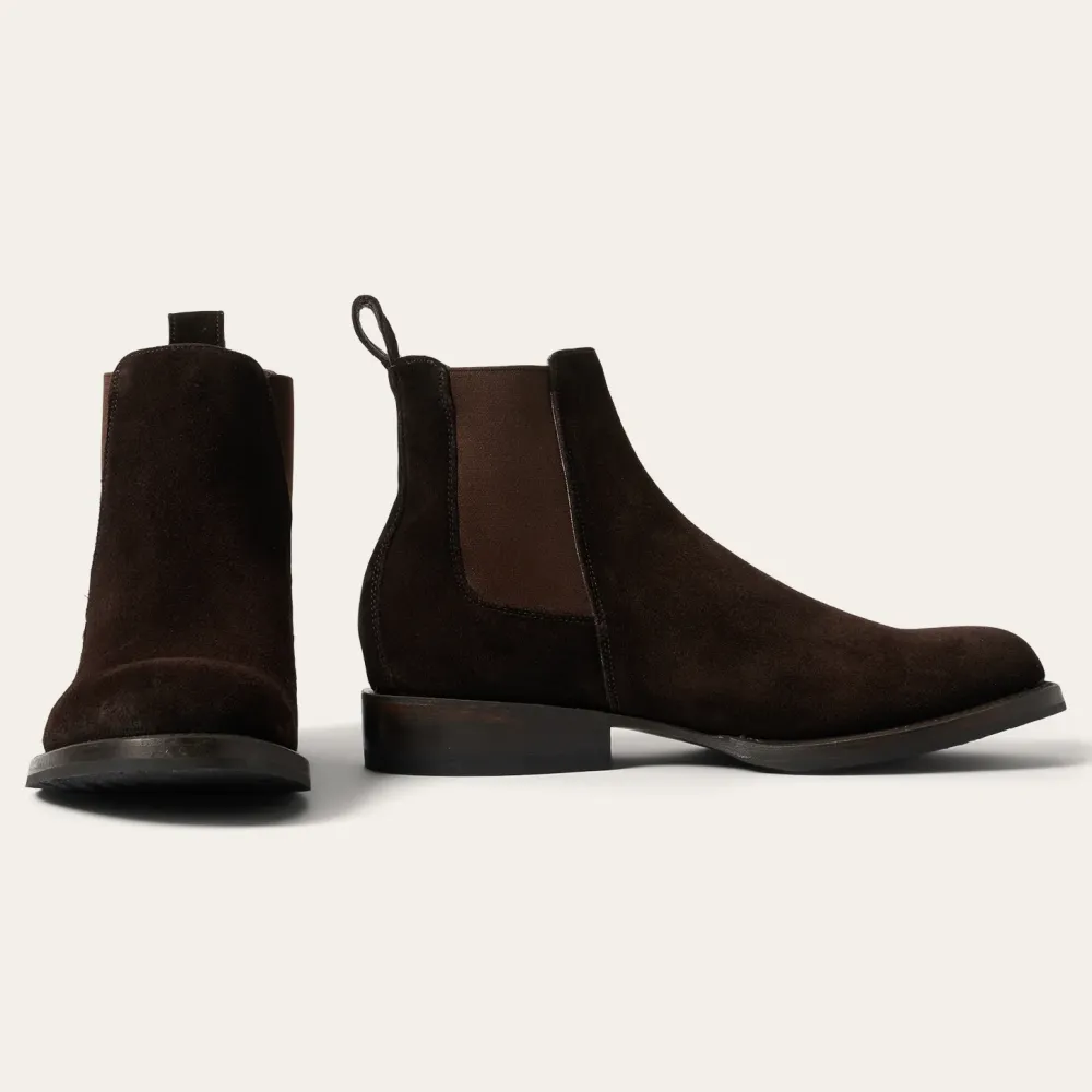 Stetson Suede Beat Chelsea Boot Dark Brown