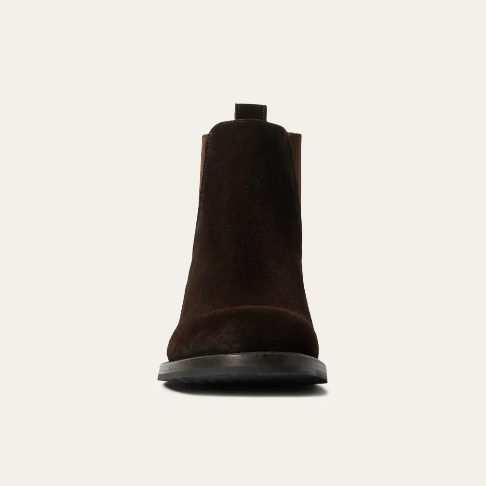 Stetson Suede Beat Chelsea Boot Dark Brown