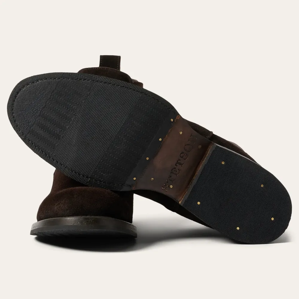 Stetson Suede Beat Chelsea Boot Dark Brown