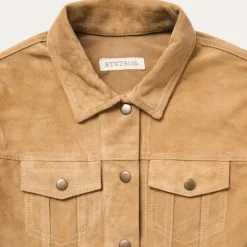 Stetson Suede Denim Shirt Jacket Brown New