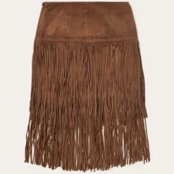 Stetson Suede Fringed Skirt Brown