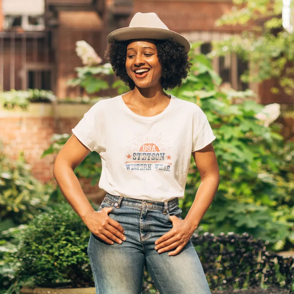 Stetson Sunrise Graphic Tee White