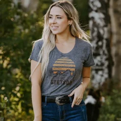 Stetson Sunset Graphic Tee Grey Best