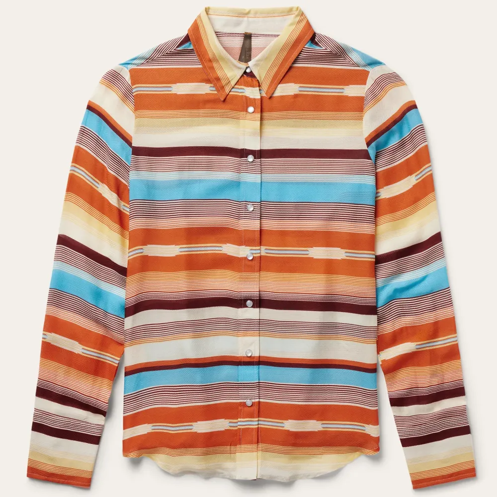Stetson Sunset Serape Print Western Shirt Multi Hot