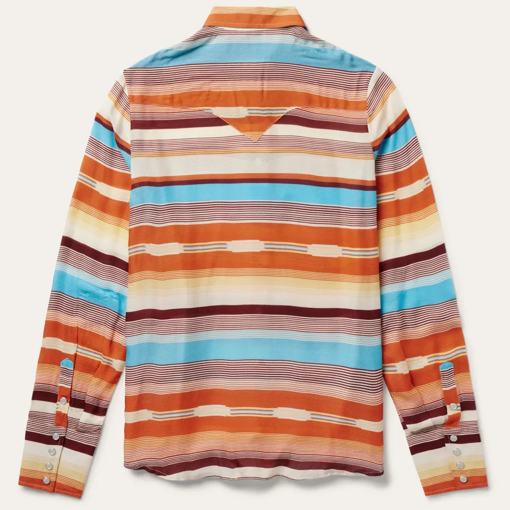 Stetson Sunset Serape Print Western Shirt Multi Hot