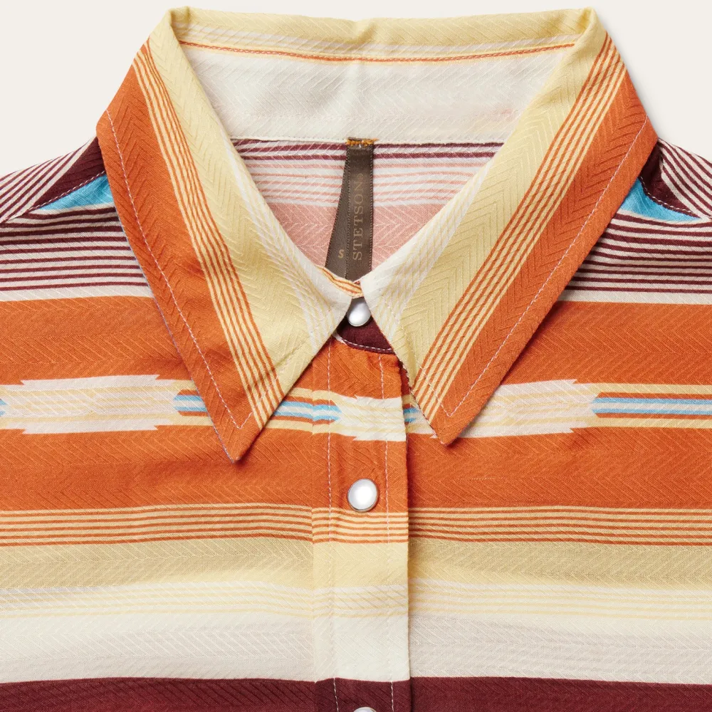 Stetson Sunset Serape Print Western Shirt Multi Hot