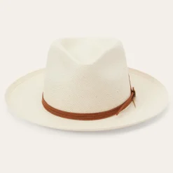 Stetson Tallahassee Shantung Straw Fedora Natural Clearance