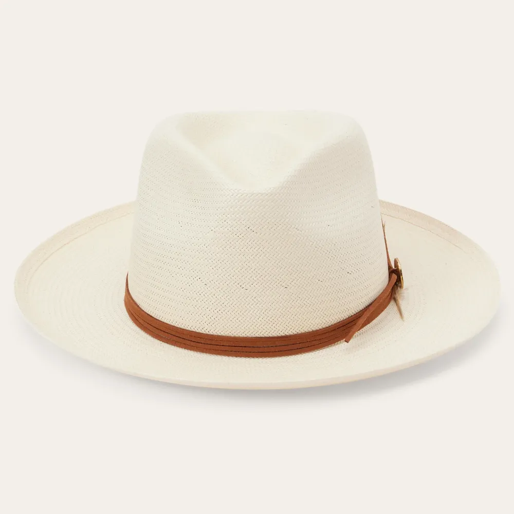 Stetson Tallahassee Shantung Straw Fedora Natural Outlet
