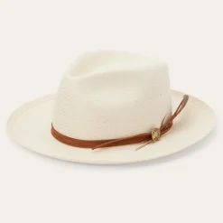 Stetson Tallahassee Shantung Straw Fedora Natural Outlet