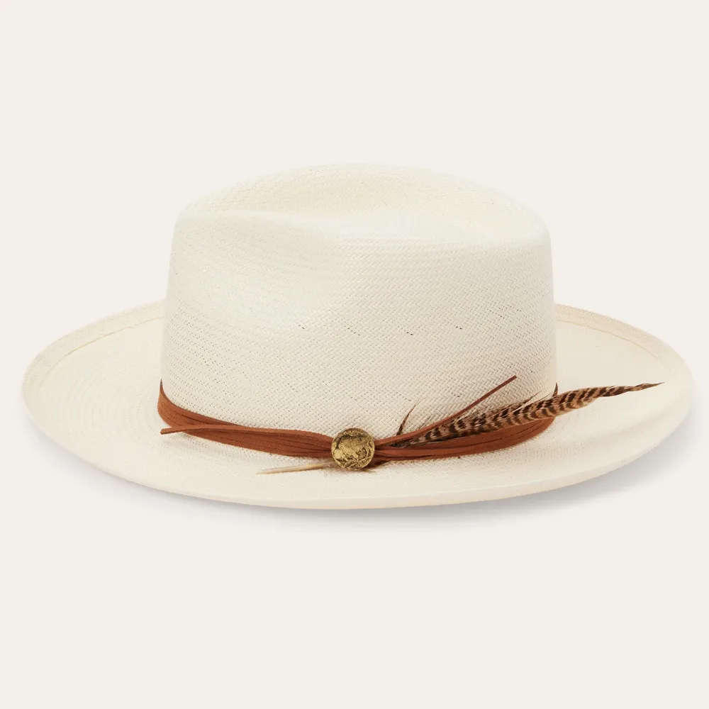 Stetson Tallahassee Shantung Straw Fedora Natural Outlet