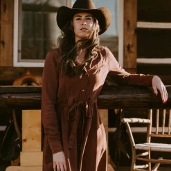 Stetson Tobacco Tencel Western Dress Brown New
