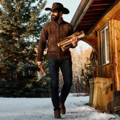 Stetson Vertical Aztec Cardigan Brown Sale