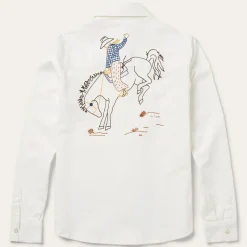 Stetson Western Embroidered Denim Shirt White Online