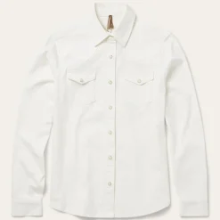 Stetson Western Embroidered Denim Shirt White Online