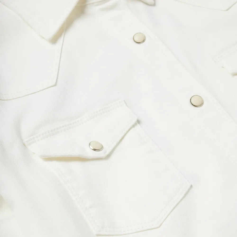Stetson Western Embroidered Denim Shirt White Online