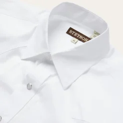 Stetson Pinpoint Oxford Western Shirt White Discount