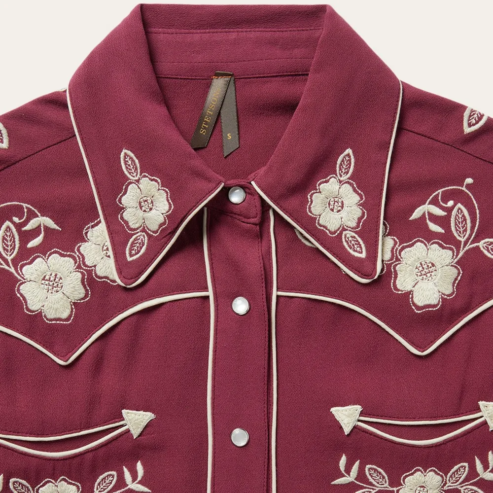 Stetson Classic Western Snap Blouse Wine Online