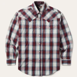 Stetson Plaid Shirt Wine Hot