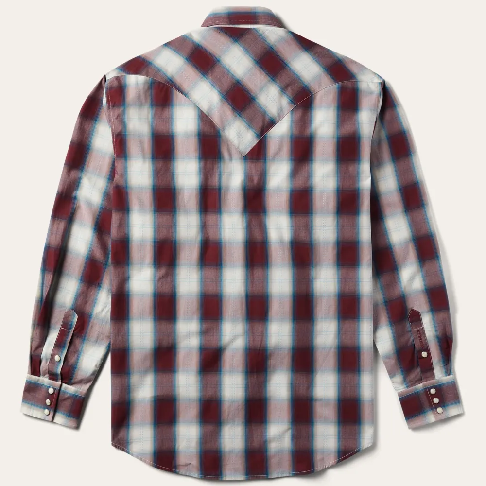 Stetson Plaid Shirt Wine Hot