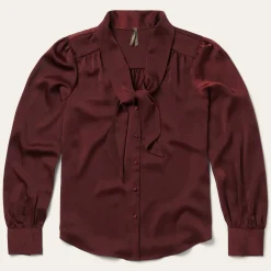 Stetson Wine Satin Blouse Red Hot