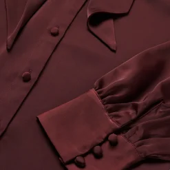 Stetson Wine Satin Blouse Red Hot