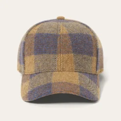 Stetson Wool Check Baseball Cap Cognac/Sand/Blue Hot