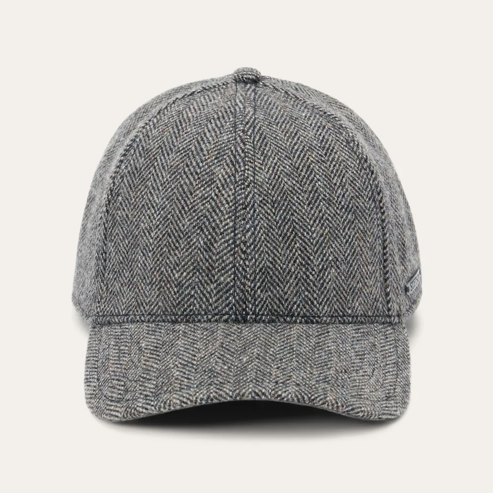 Stetson Wool Herringbone Baseball Cap Anthra Melange Herringbone Clearance