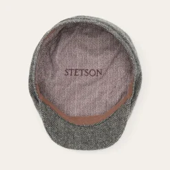 Stetson Wool Herringbone Driver Cap Anthra Melange Herringbone Online