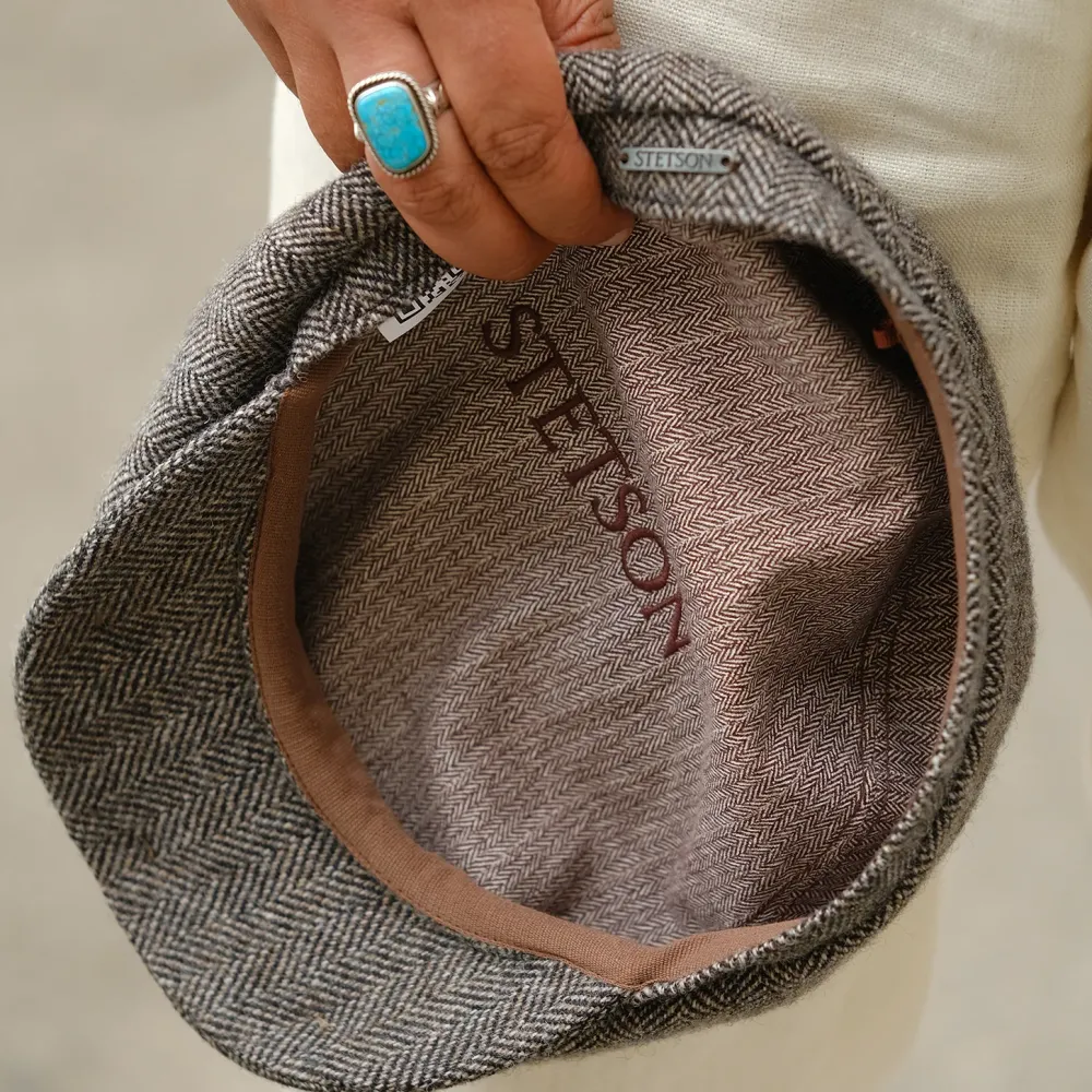 Stetson Wool Herringbone Hatteras Grey Herringbone Outlet