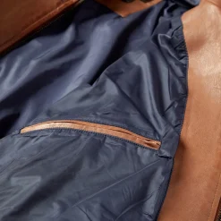 Stetson Zip-Front Lightweight Leather Jacket Brown Hot